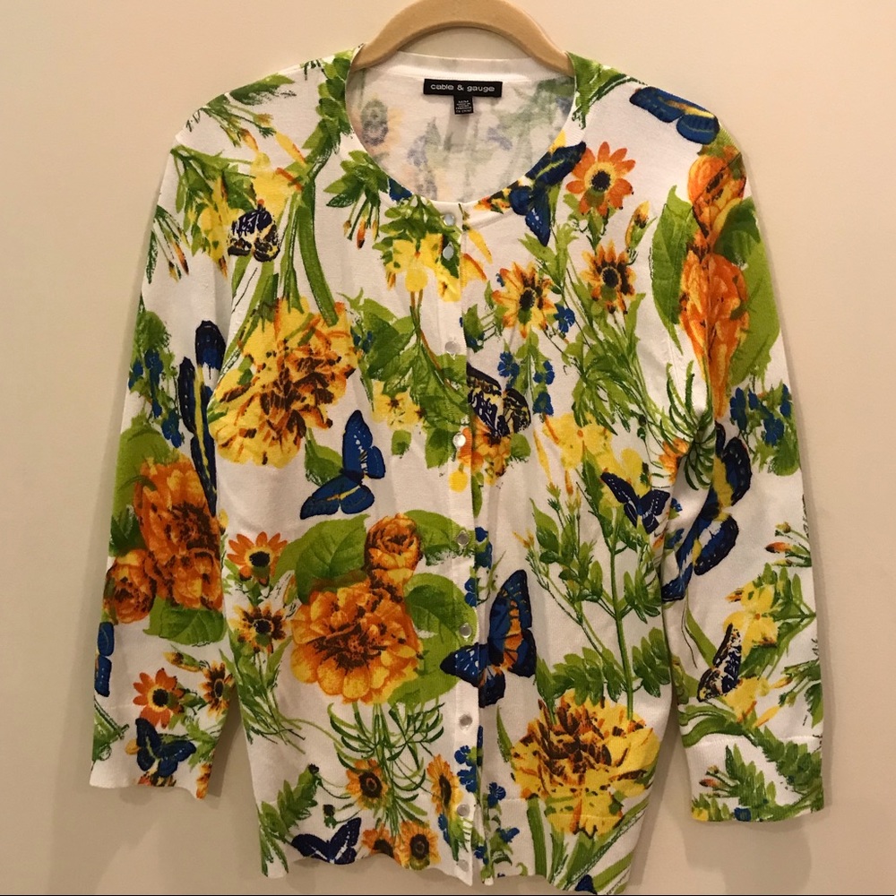 Floral print cardigan